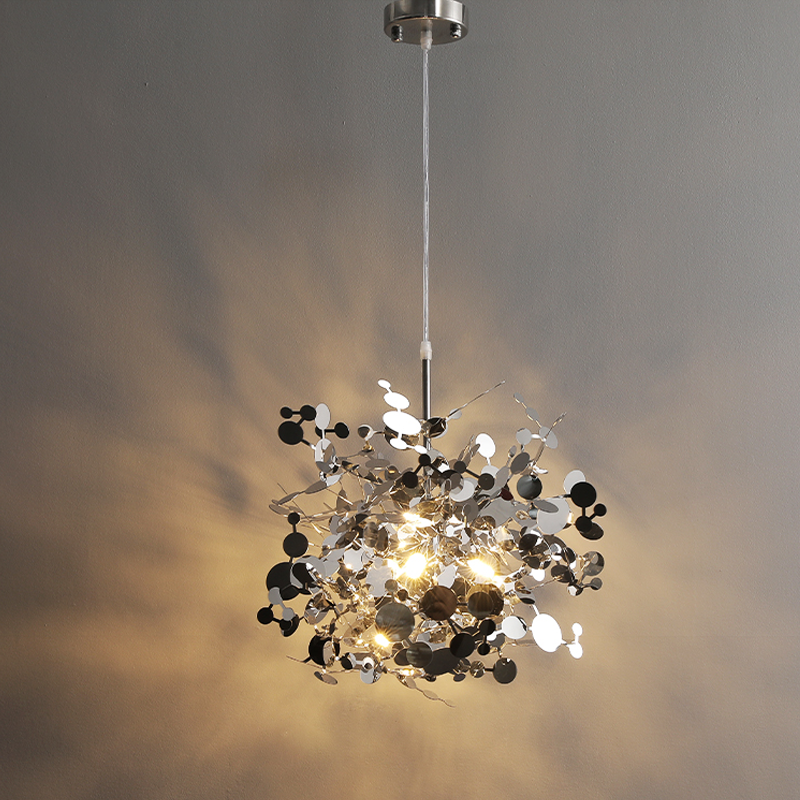 Post Modern Stainless Steel Island Chandelier