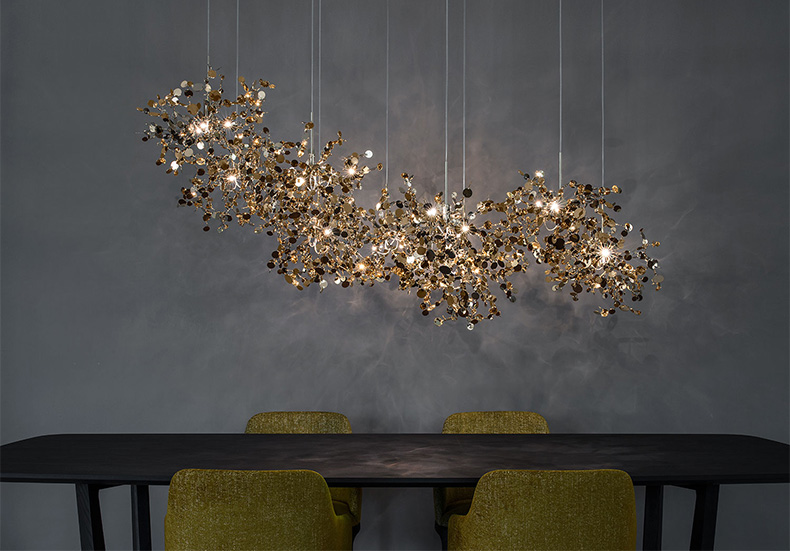 Post Modern Stainless Steel Island Chandelier