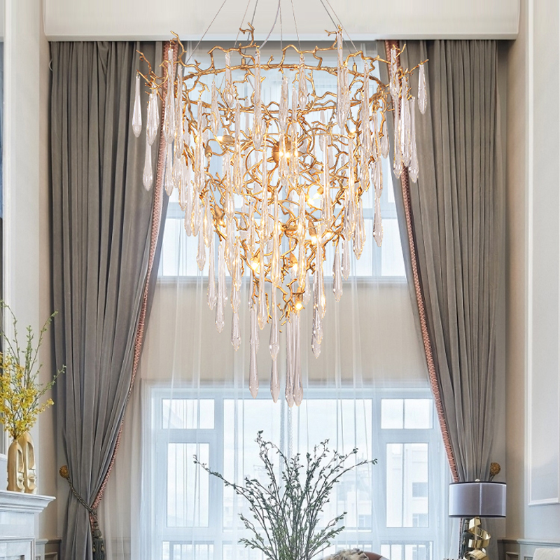 Lynne Water Droplets Crystal Branch Chandelier