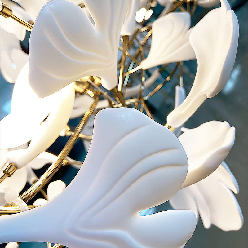 Creative Porcelain Ginkgo Leaf Branch Chandelier