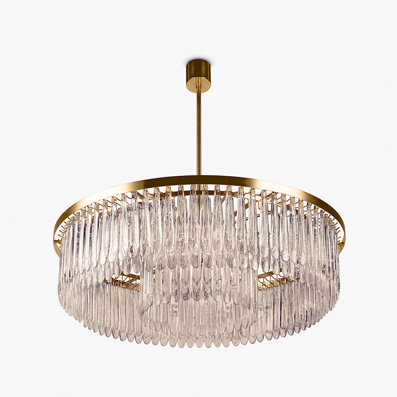 Collier Modern Round Smoker Crystal Chandelier