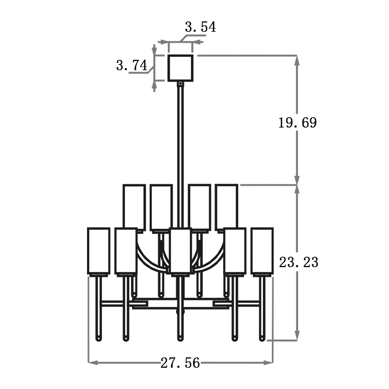 Alison Modern Orbit Candlestick Chandelier