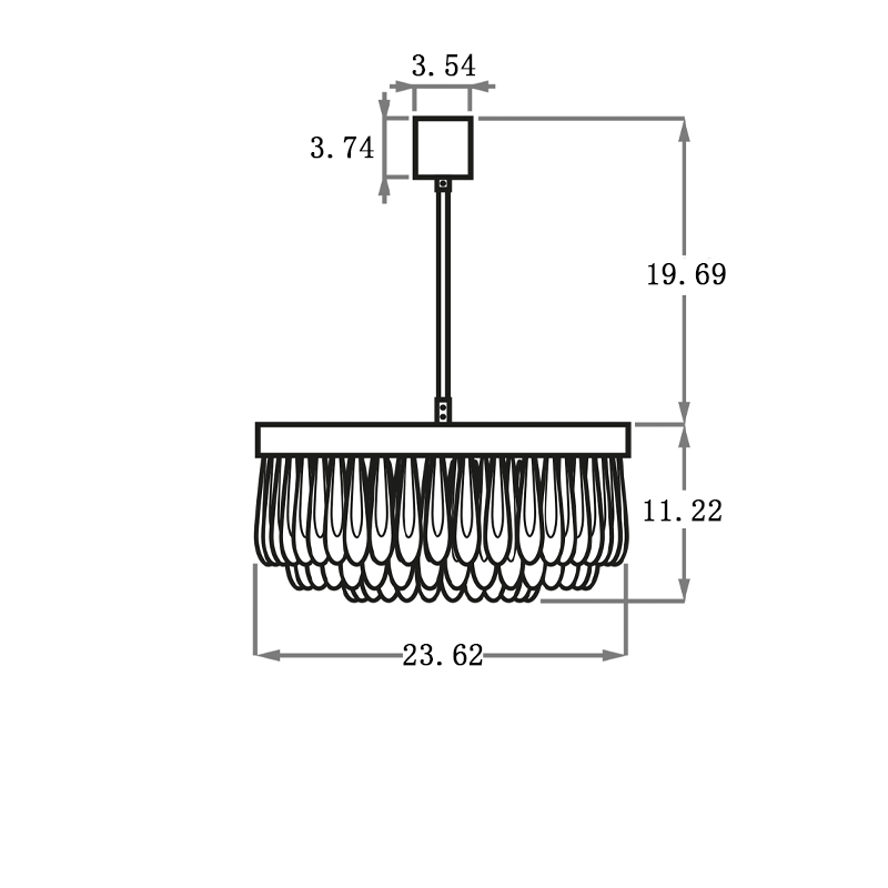 Collier Modern Round Smoker Crystal Chandelier