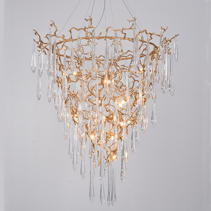 Lynne Water Droplets Crystal Branch Chandelier