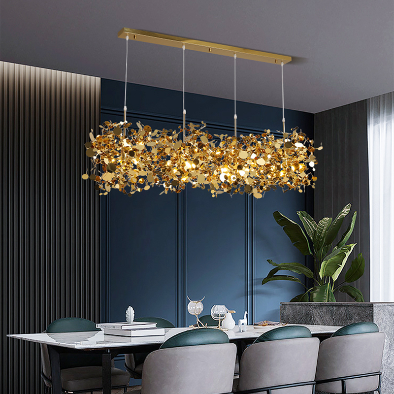 Post Modern Stainless Steel Island Chandelier