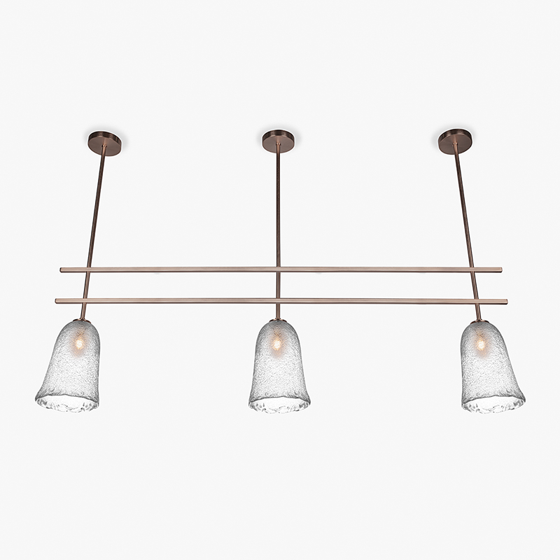 Valorie Modern Glass Shade Linear Chandelier