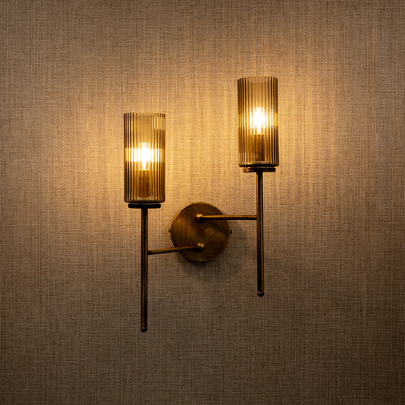 Alison Modern Candlestick Glass Shade Wall Sconce