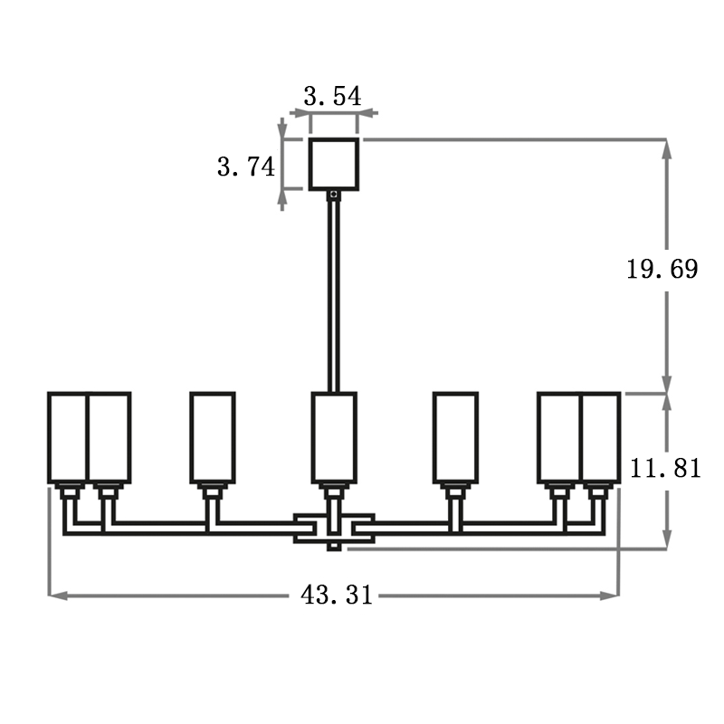 Alison Modern Candlestick Chandelier With Glass Shade