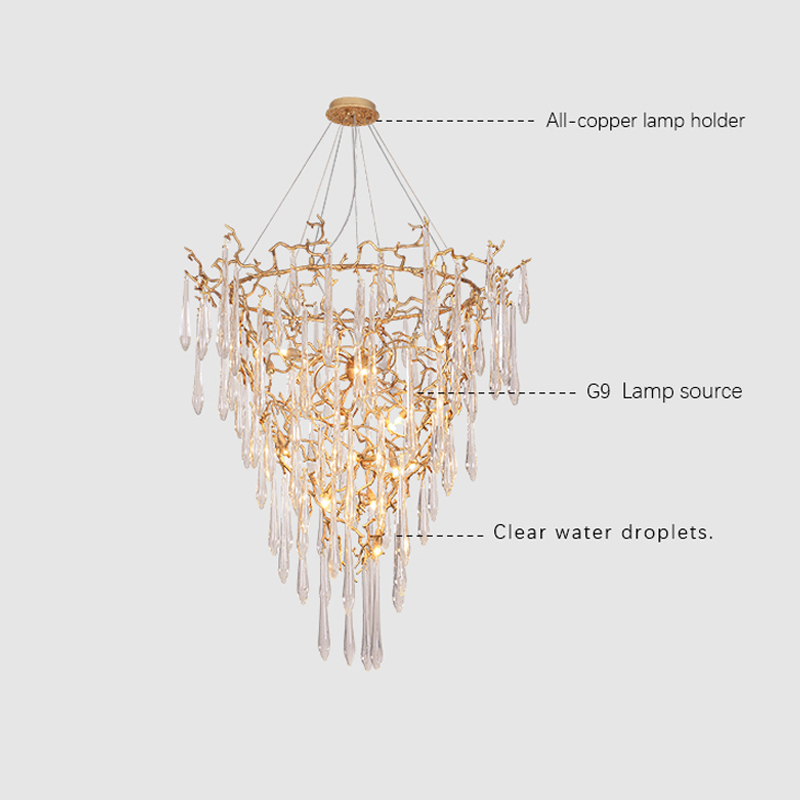 Lynne Water Droplets Crystal Branch Chandelier