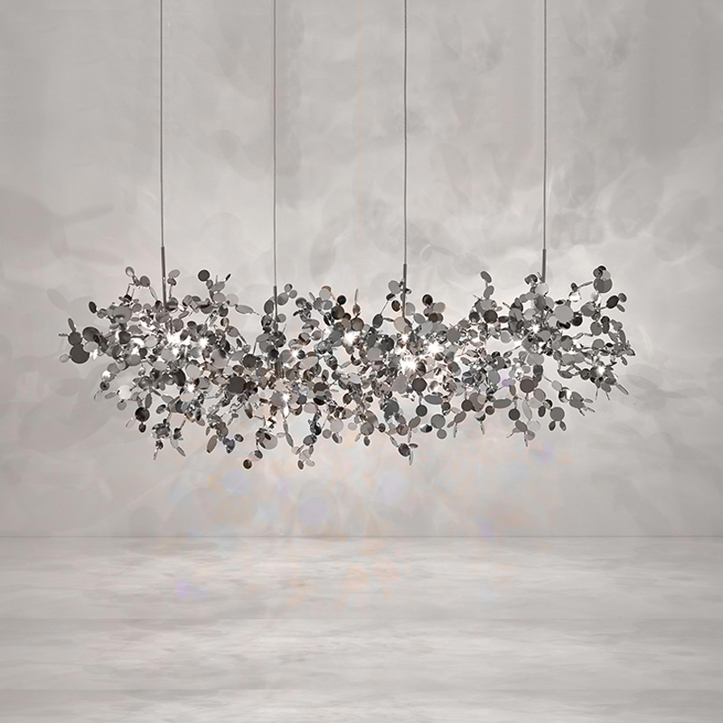 Post Modern Stainless Steel Island Chandelier