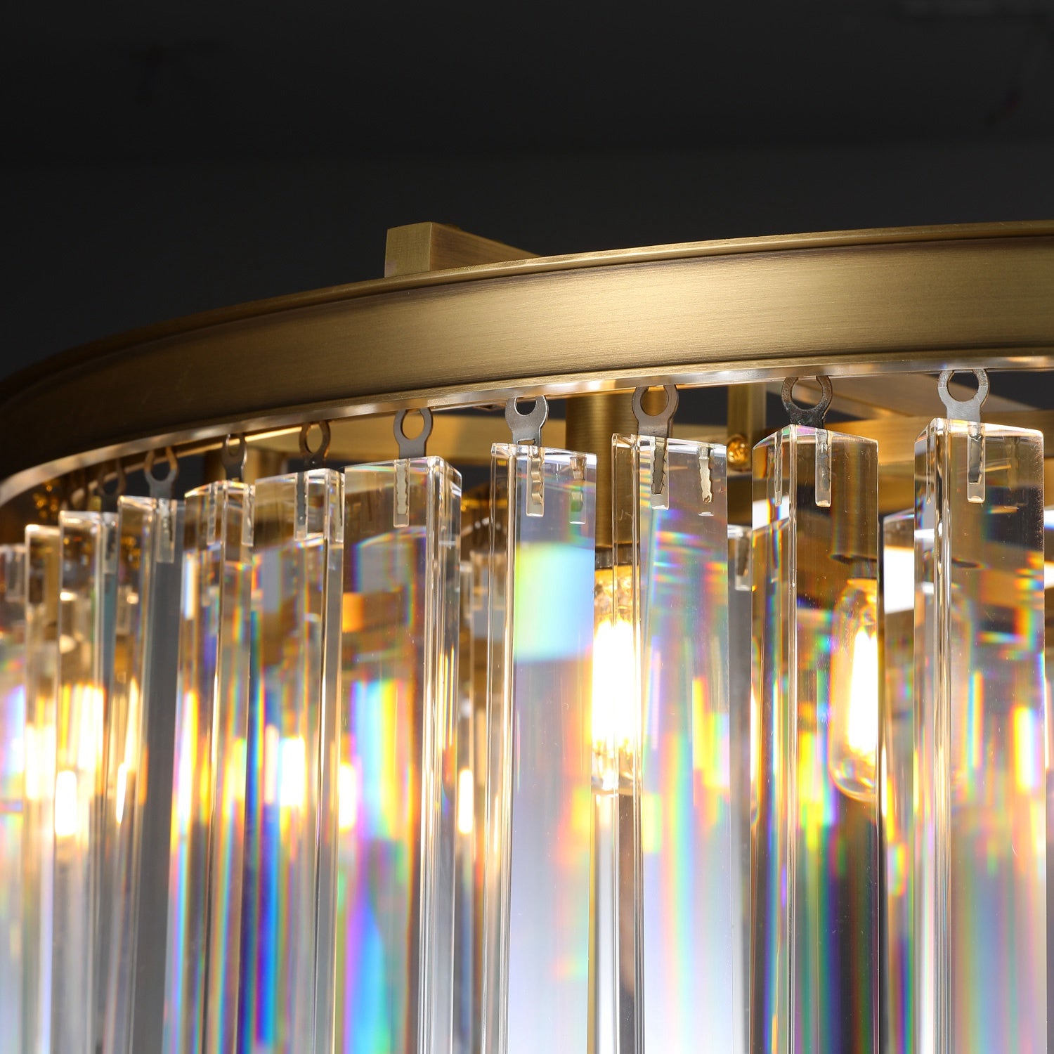 Iridescent Modern Round Crystal Chandelier