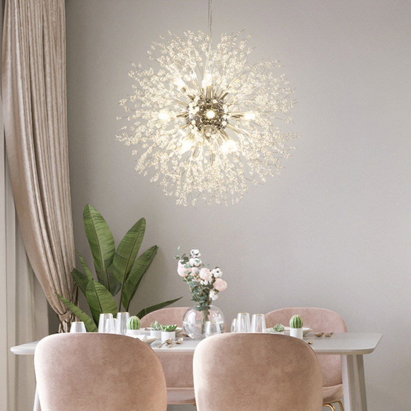 Modern Dandelion Crystal Pendant Light