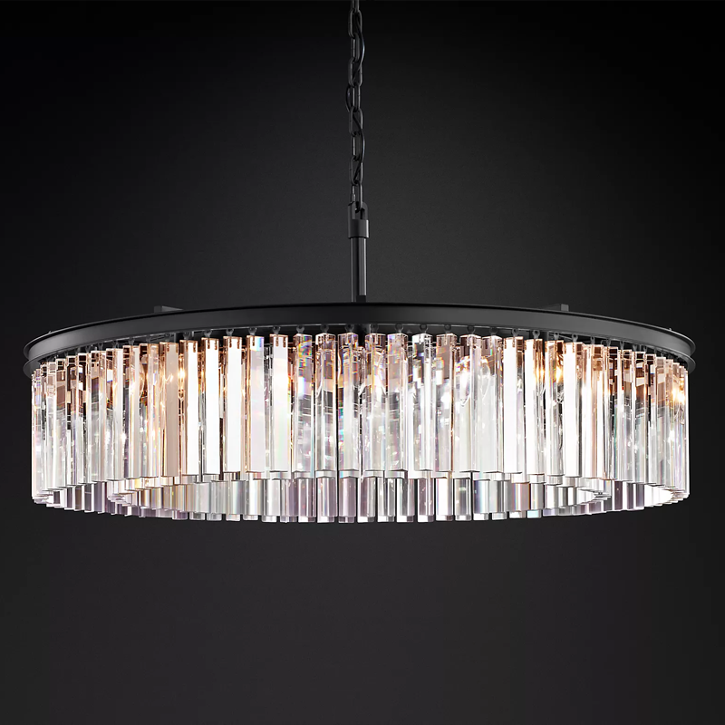 Iridescent Modern Round Crystal Chandelier