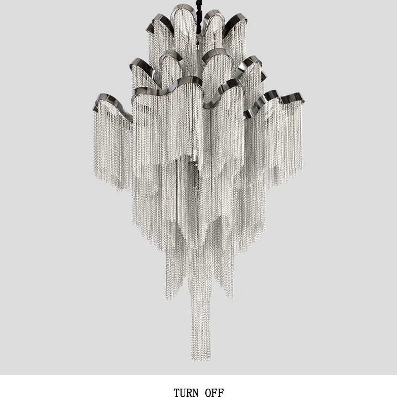 Callisto 3-Layer Cascading Aluminum Tassel Chandelier