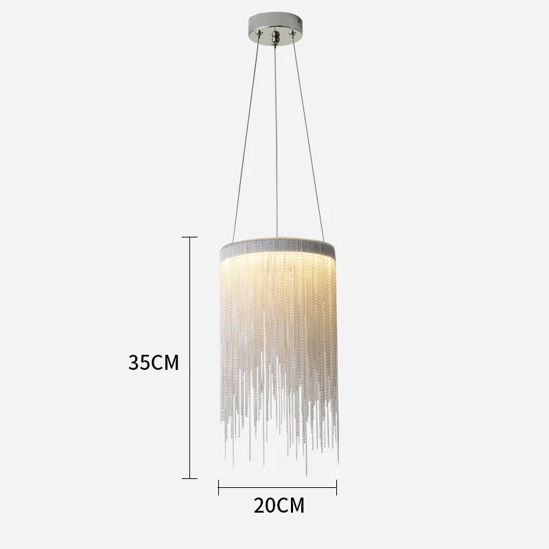 Callisto Aluminum Chain Round Tassel Pendant Light