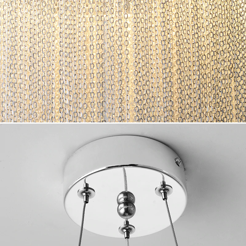 Callisto Aluminum Chain Round Tassel Pendant Light