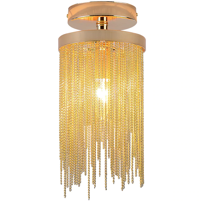 Callisto Aluminum Chain Tassel Round Ceiling Light