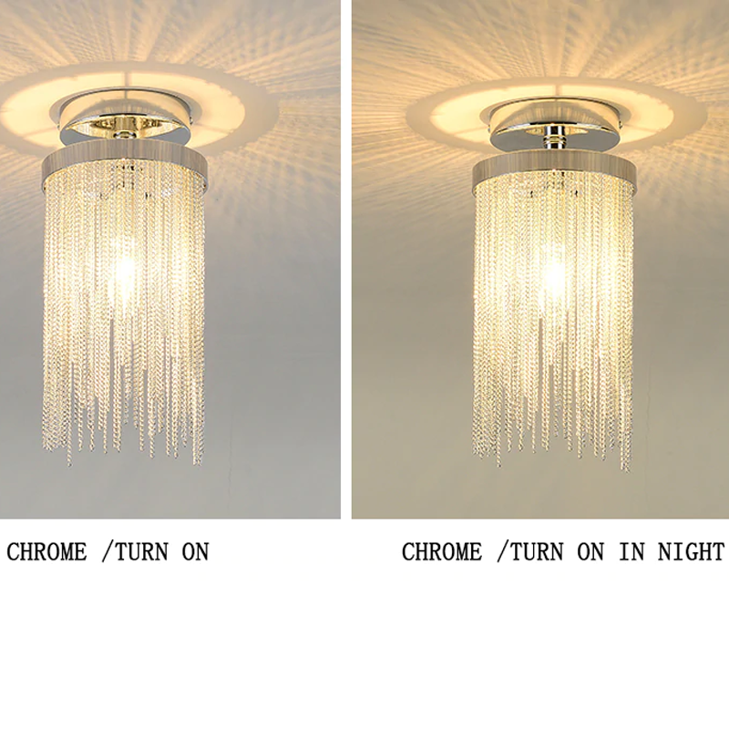 Callisto Aluminum Chain Tassel Round Ceiling Light