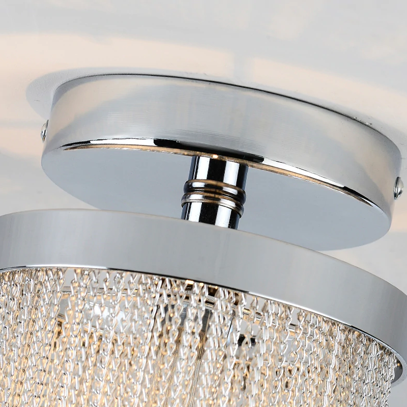 Callisto Aluminum Chain Tassel Round Ceiling Light