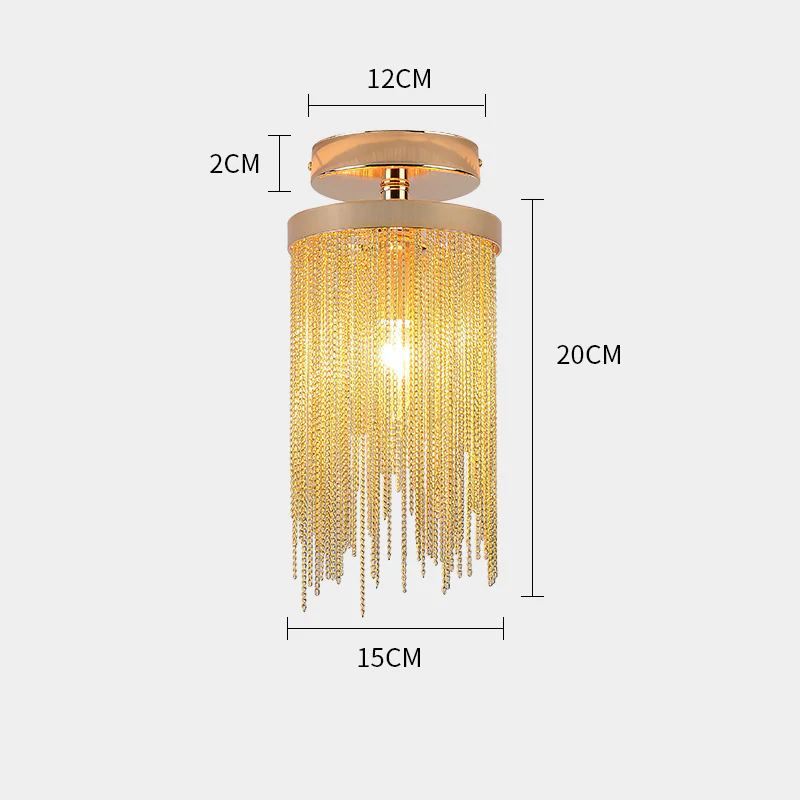 Callisto Aluminum Chain Tassel Round Ceiling Light