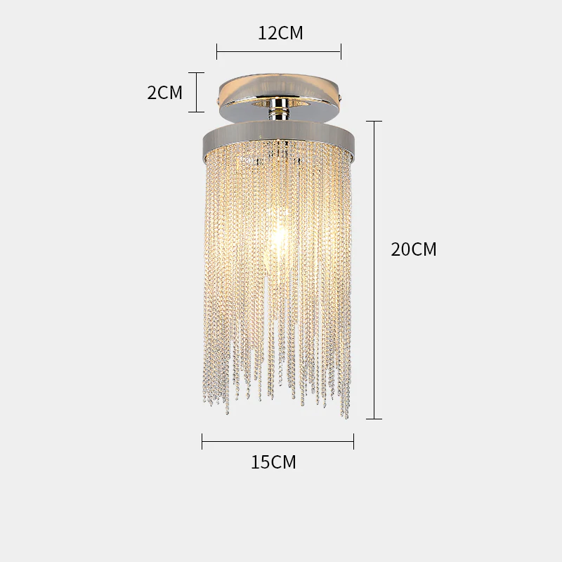 Callisto Aluminum Chain Tassel Round Ceiling Light