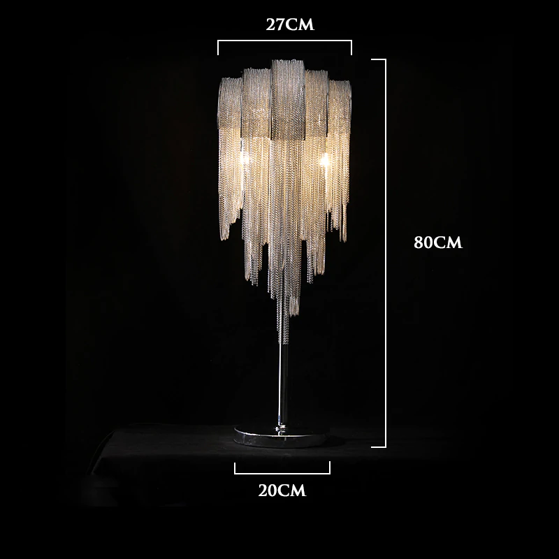 Callisto Aluminum Chain Tassel Table Lamp For Bedroom