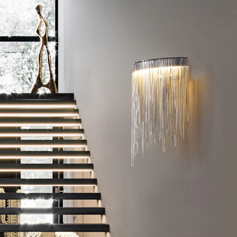 Callisto Aluminum Chain Tassel Wall Sconce