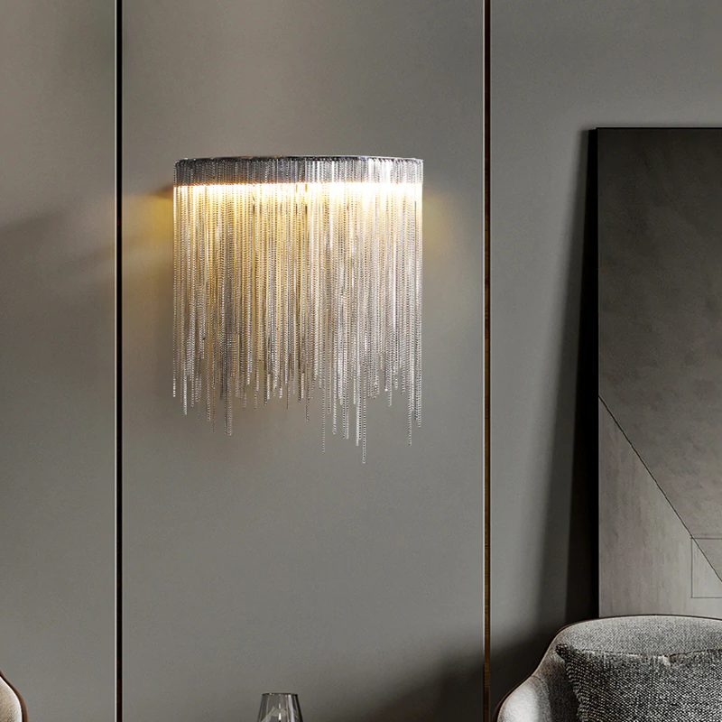 Callisto Aluminum Chain Tassel Wall Sconce