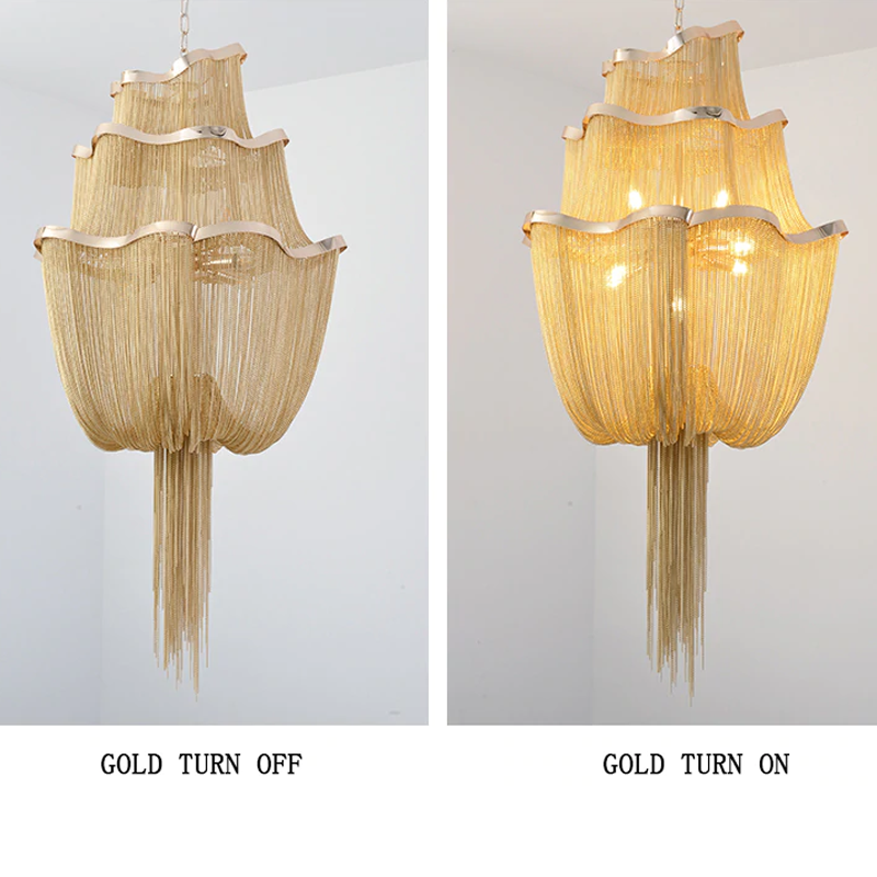 Callisto Big Framework Aluminum Chain Tassel Chandelier