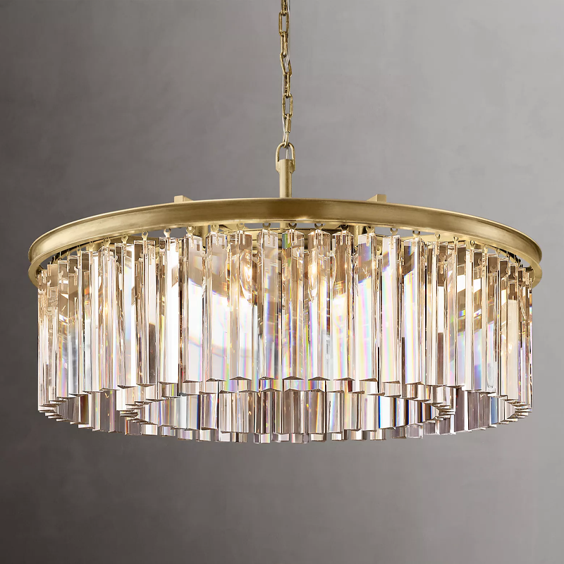 Iridescent Modern Round Crystal Chandelier