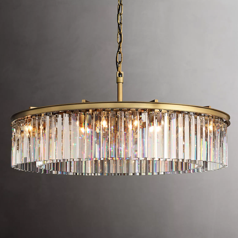 Iridescent Modern Round Crystal Chandelier