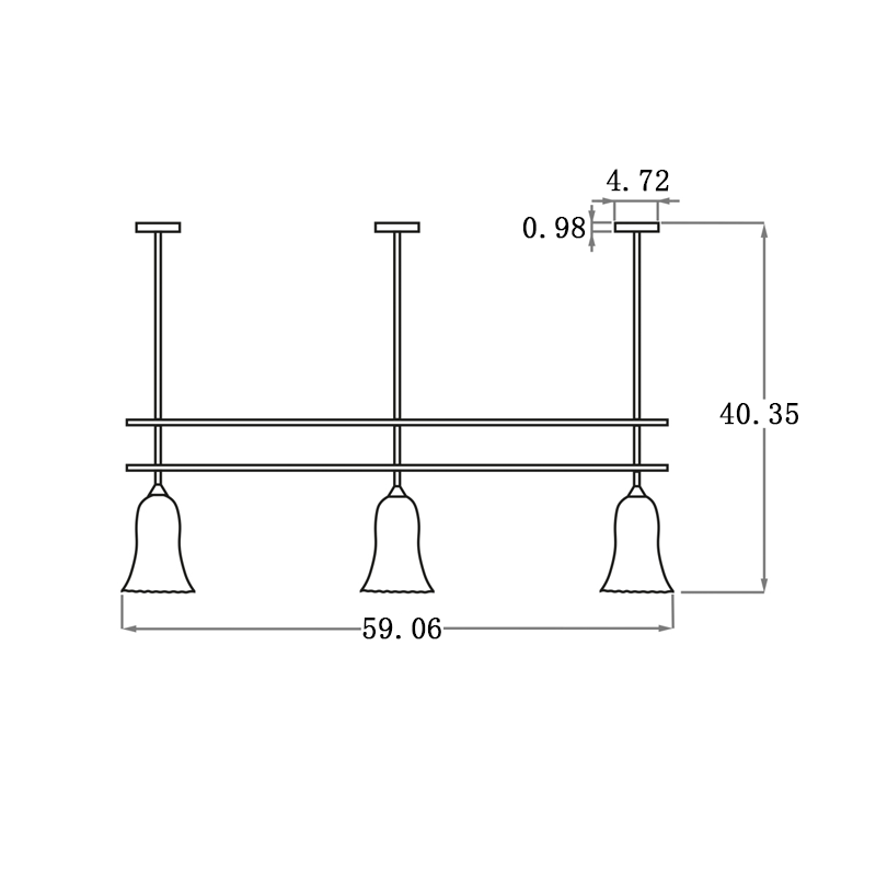 Valorie Modern Glass Shade Linear Chandelier