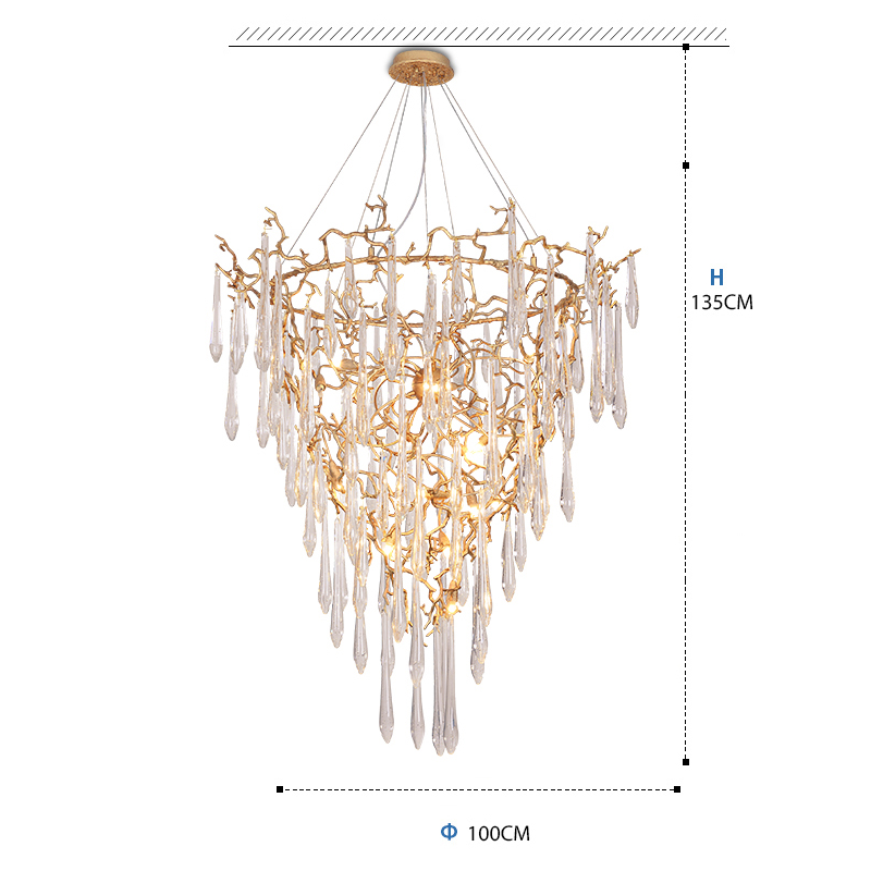 Lynne Water Droplets Crystal Branch Chandelier