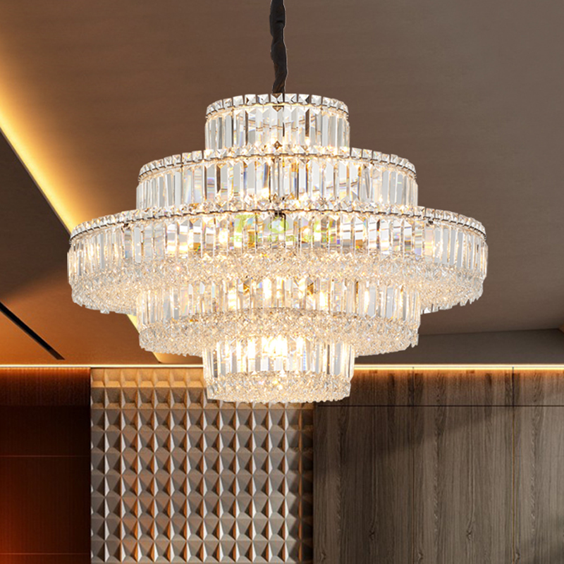 Seamus Modern Luxury Layered Crystal Chandelier