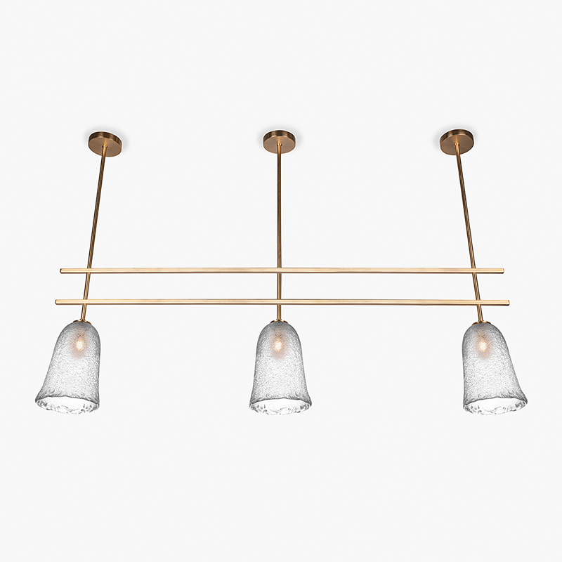 Valorie Modern Glass Shade Linear Chandelier