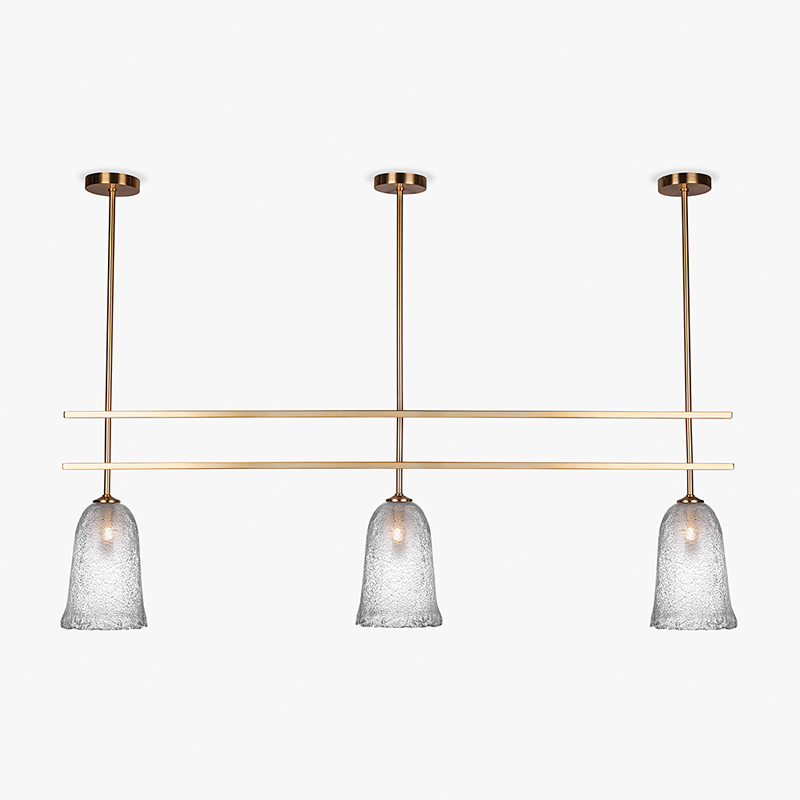 Valorie Modern Glass Shade Linear Chandelier